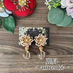 つまみ細工　ピアス　❤️ピンクゴールド❤️