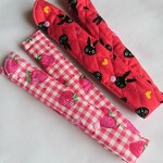 お名前タグつき 超ロング水筒肩ひもカバー【いちご／くろうさぎ】 ピンク 