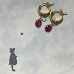 ルビーのフープピアス　14kgf 