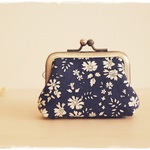 リバティ【カペル*帆布　Navy】 ミニがま口　
