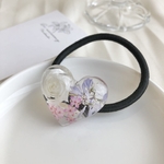 【今だけ送料無料】.*･ﾟブリザーブドフラワー×薔薇(パールホワイト) レジン ヘアゴム.ﾟ･*.
