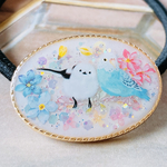 シマエナガといんこのヘアゴム