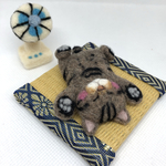 夏猫🎐お昼寝(キジトラ猫)羊毛フェルト
