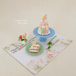 マカロンツリーケーキとバラのミニチュアセット