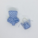 2点セット　水着　リカちゃん　ビニールバッグ　クリアバッグ　水色　ドット
