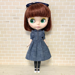 ダンガリー フリルワンピース
