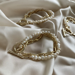 淡水pearl×gold chain bracelet