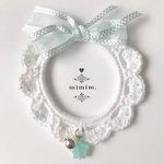  【再販】しゅわしゅわソーダ＊*white のレース首輪  [l-051]