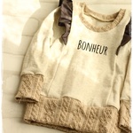 フォント◁肩ﾌﾘﾙｶｯﾄｿｰ△size90△アイボリー杢