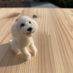 フェルト犬　小さなプードル ユキちゃん　　<MW399>