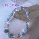 しずかな微笑み😊ピンクレムリアン水晶。ヒーリングストーンブレスレット。天然石。誕生日鑑定付き