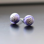 rose パープル 一粒ガラスのスタッドピアス / イヤリング　サージカルステンレス / 樹脂ピアス