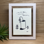 原画〈いつもとちがう場所。いつもとちがう自分をさがしに。〉ハガキサイズイラスト