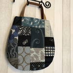 ミナペルホネン バッグ minaperhonen  blue mix  パッチワーク ドロップ バッグ