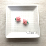 牡丹のイヤリング(ノンホールピアス)