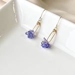 タンザナイトさざれ石の綺麗目ピアス/イヤリング