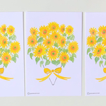 ☀️🌻ひまわりの花束ポストカード〜「暑中見舞い/残暑見舞い/バースデーカード/インテリア/3枚入り 1セット」🌻