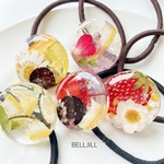 本物いちご🍓と花かんざしのヘアゴム　ミニサイズ