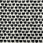  【布 55×50】クール黒猫 生成り