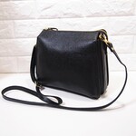 ★新型★ハンドメイド★日本製★本革★トリプル・ボディ★斜め掛けショルダーバッグ★スマホ・長財布★お財布ポシェット★クロ色★