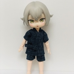 SALE!【オビツ11】  作務衣(五分丈、濃紺)