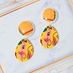オレンジ×黄色のにぎやかピアス