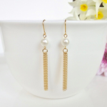◇再販◇ タッセルチェーン×パール　ピアス　☆イヤリング可☆