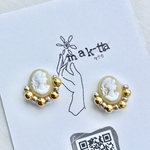 ニュアンス ピアス、イヤリングＮｏ．37 アンティークピアス ナチュラルピアス  アンティークアクセサリー ビーズアクセサリー 刺繍ビーズ