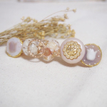  ･*.⚘チューリップ ⚘･*.  バレッタ　brown × white