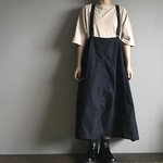 ■ウェザーコットン■スエヒロガリスカートサロペット■ネイビー