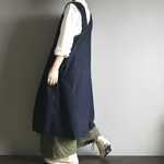 バッククロスワンピース■国産ライトオンスデニム■濃紺
