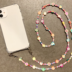 クリアケース フルーツ ビーズ スマホショルダー ストラップ 果物　肩掛け　ショルダーストラップ