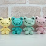 【mallow2506さま♡専用ページ】福が返る♡福カエルあみぐるみ×4匹、小さなコースター×４枚