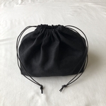 リネンのシンプルお弁当袋 黒