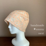 送料無料＊handmadeダブルガーゼ帽子〈Flower field ピンク〉おしゃれな医療用帽子　可愛いケアキャップ
