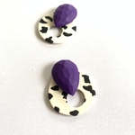 パープルアーモンドピアス