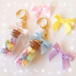 《新春2点セット》パステルマカロンのキーホルダー&イヤリング/ピアス