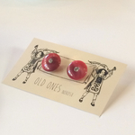 ヴィンテージ  ピアス  おはじき  レッド L