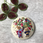 刺繍ブローチ　七夕