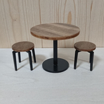 ミニチュア◆カフェテーブルセット◆スツール　オビツ11  ドールハウス ミニチュア家具 丸テーブル アンティーク