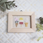 新作🌟刺繍ミニフレーム＊アイスクリーム🍦[受注]