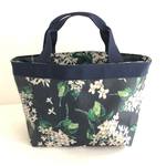 再販４【S】リバティお散歩バッグ　アーカイブライラック(ブラック)