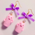 【イヤリング変更可】ファンシーはにわピアス