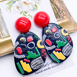 個性的＊red cabochon impact ピアス/イヤリング