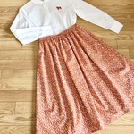 【SALE】ギャザースカート(東欧風フラワー:赤)