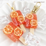 オレンジシャーベット(３種の仕上がりから選べます)(Orange popsicle /スイーツデコ/フェイクスイーツ/フェイクフード/食品サンプル/ミニチュアフード)