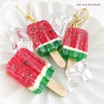 すいかアイス(３種の仕上がりから選べます)(Watermelon popsicle /スイーツデコ/フェイクスイーツ/フェイクフード/食品サンプル/ミニチュアフード)