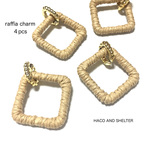 【NEW】４pcs★raffia rhombus charm（ラフィアチャーム）