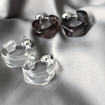 【 sale 】再販 ▽ クリア アクリル フープピアス 2way