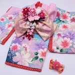 kayg777様専用　 犬服／猫服　晴れ着　京・金彩友禅 霞に桜花（桃）　振袖スタイル [K2107]